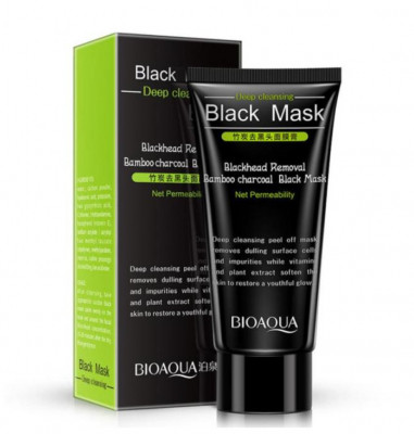 Masca neagra pentru fata impotriva cosurilor si punctelor negre, GMO, Bioaqua, 50 ml foto