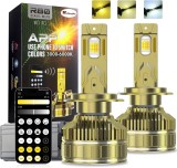 Cumpara ieftin Set 2 Becuri LED Smart H7 Control prin telecomanda, 300W / 35.000LM, alb, galben (3000,4300 si 6000k)