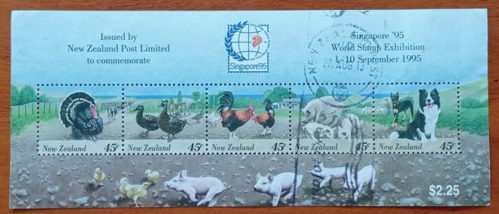 NEW ZEALAND-1996-;;Expo SINGAPORE-FAUNA&#039;&#039;-COLITA -cu tiraj redus!!!!- STAMPL.--VEZI SCAN