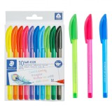 Set Pixuri Ballpen Staedtler, Model 4320, Multicolor, 10 Bucăți, Scriere Medie, Formă Triunghiulară Ergonomică