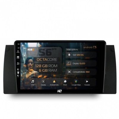 Navigatie BMW E39 E53 E38 6GB RAM Android 13 Octacore Slot Sim 4G DSP GPS Wi-FI Carplay Android Auto USB Bluetooth Waze Touchscreen 9 Inch foto