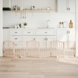 vidaXL Poartă de c&acirc;ini pliabilă cu ușă, 6 panouri, 300 cm, lemn plop 352205