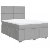 Cumpara ieftin Pat continental, gri deschis, 140x200 cm, material textil