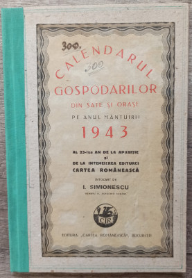 Calendarul gospodarilor din sate si orase pe anul mantuirii 1943 foto