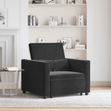 vidaXL Canapea Extensibilă 3 &icirc;n 1 pentru O Persoană Catifea Neagră