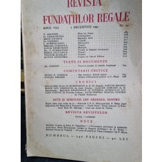 Revista Fundatiilor Regale - Anul VIII 1 Decembrie 1941 Nr. 12