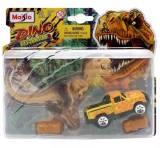 Cumpara ieftin Set masinuta si figurina dinozaur Maisto, Dino Adventure, Galben