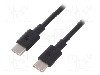 Cablu USB type C tata la USB type C tata, lungime 1m, negru, Goobay, 66318, T145445