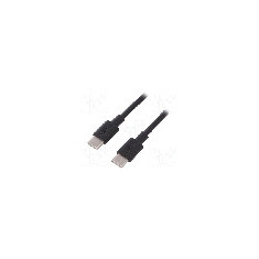 Cablu USB type C tata la USB type C tata, lungime 1m, negru, Goobay, 66318, T145445