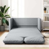 Canapea extensibilă 2 &icirc;n 1, gri deschis, 112x174x55 cm, textil