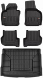 Set Covorase Auto Cauciuc Negro Volkswagen Golf 6 2008-2013 Pro Line Tip Tavita 3D 3D407145 + Tavita Portbagaj Negro Volkswagen Golf 6 2008-2013 Hatch