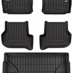 Set Covorase Auto Cauciuc Negro Volkswagen Golf 6 2008-2013 Pro Line Tip Tavita 3D 3D407145 + Tavita Portbagaj Negro Volkswagen Golf 6 2008-2013 Hatch