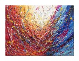 Cumpara ieftin Tablou abstract pictat manual living, birou, Compozitie abstracta, 120x90cm ulei pe panza, reproducere Jackson Pollock