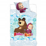 Cumpara ieftin Lenjerie de pat Masha and Bear, 2 Piese, 100A 135 cm, 40A 60 cm, 100% Bumbac