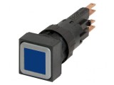 Comutator 16mm cu LED Albastru