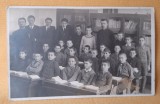 fotografie veche de colectie, perioada regala, anii 1920, imagine grup de elevi si profesori - foto Lux - Bazargic