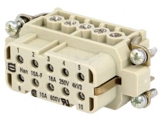 Conector HDC Inserturi Mamă Han A 10 PIN 10 PE