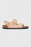 Birkenstock sandale de piele Milano Big Buckle femei, culoarea bej &nbsp;1026484