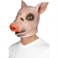Masca latex Scarry Pig pentru carnaval, orificii nas si ochi, 15 cm foto