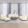 Set de canapele, 4 piese, crem, catifea