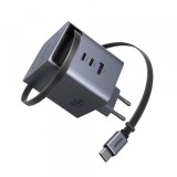 Incarcator Retea Cu Cablu USB-C UGREEN X616 (65828), 100W, 5A, 1 x USB-A - 3 x USB-C, Gri
