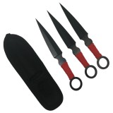 Cumpara ieftin Set trei cutite de aruncat, Black Kunai, otel inoxidabil, 16 cm, teaca inclusa