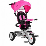 Tricicleta Copii Moni Flexy Roz, Roti Gonflabile, Copertina, Frane, 18-36 Luni, Max 30kg