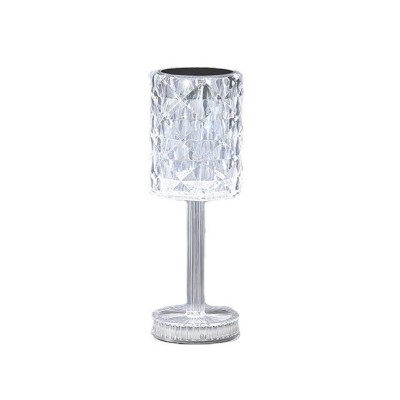 Lampa de birou pe LED RGB 16, Flippy, dimmer tactil, 3 nivele de intensitate, incarcare USB, 3W, Cristal Acrilic, 13x28 cm, cu telecomanda, forma veio foto