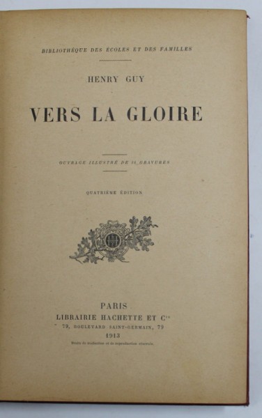 VERS LA GLOIRE de HENRY GUY , 1913