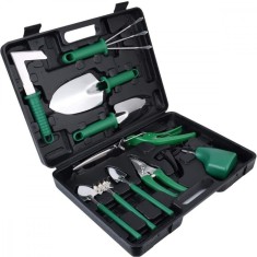 Set 10 Unelte de Gradina, Flippy, pentru Plantare Prelucrare Sol si Ingrijire Plante, Manere Verzi, Material PVC si Otel Inoxidabil, Cutie Inclusa, 37 foto