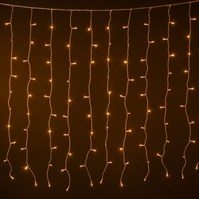 Instalație Lumini Perdea LED, Model 300 Becuris, 2m, Beciuri LED Alb Extra Cald, Cu Program, Utilizare Interior/Exterior foto