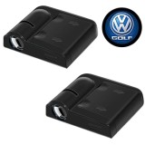 Set 2 proiectoare logo Volkswagen Golf cu holograma pe LED HAWIRE, Compatibil cu toate modelele VW Golf, Pe senzor, 3 baterii AAA incluse, Iluminare p