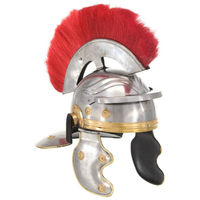 vidaXL Coif soldat roman antic, joc de rol, argintiu, oțel foto