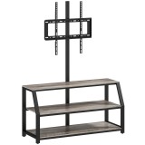 HOMCOM Comodă TV cu suport pentru televizoare p&acirc;nă la 182,9 cm, comodă TV cu 2 rafturi deschise, 110x43x150cm, gri | Aosom Romania