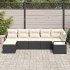 VidaXL Set de canapele pentru grădină 7 pcs Negru Rattan poli 3346467