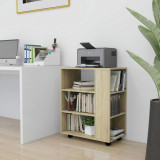 vidaXL Dulap cu roți, stejar sonoma, 60x35x75 cm, lemn prelucrat