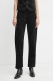 G-Star pantaloni de catifea cord culoarea negru, drept, high waist, D25761-D727