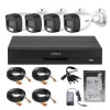 Sistem supraveghere Dahua, 4 camere, 2MP, Dual Light, IR 20m, microfon, DVR 4 canale hibrid, functii AI + HDD 500GB, accesorii SafetyGuard Surveillanc