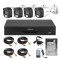 Sistem supraveghere Dahua, 4 camere, 2MP, Dual Light, IR 20m, microfon, DVR 4 canale hibrid, functii AI + HDD 500GB, accesorii SafetyGuard Surveillanc