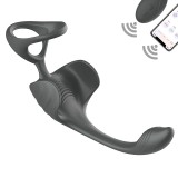Vibrator LoveS Cock Ring II Negru, Silicon, 2 Motoare, 9 Nivele Intensitate, Telecomanda Wireless, Control Aplicatie, Inel Penis