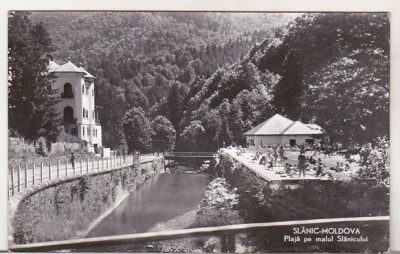 bnk cp Slanic Moldova - Plaja pe malul Slanicului - circulata foto