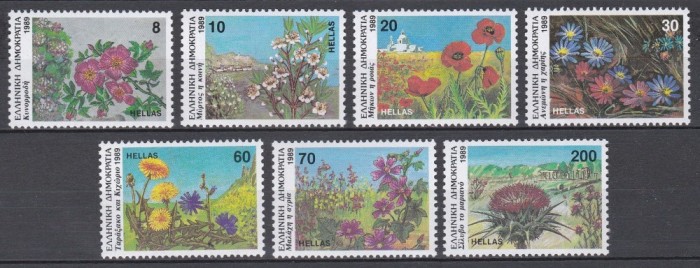 Grecia 1989 - Flori, MNH