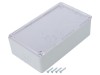 Carcasa universala TEKO COFFER TP3.5, ABS, Gri, Panou Aluminiu, Capac Transparent, 95x160x49mm