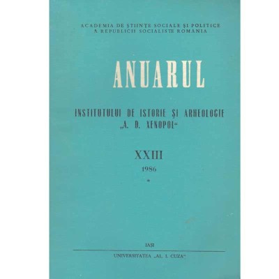 - Anuarul de istorie si arheologie &amp;quot;A.D. Xenopol&amp;quot; XXIII vol.1+2 - foto