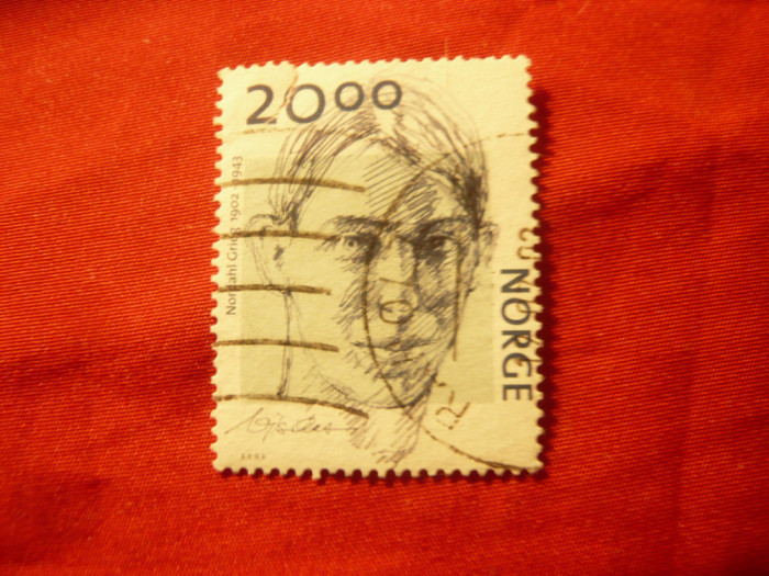 Timbru Norvegia 2002 Personalitati - N.Grieg , stampilat