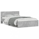 VidaXL Cadru de pat cu tăblie și LED, gri beton, 120x190 cm 3207640