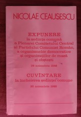 myh 312 - Nicolae Ceausescu - Expunere la plenara CC al PCR - 1988