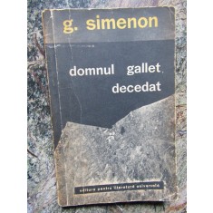 DOMNUL GALLET, DECEDAT-GEORGES SIMENON