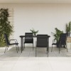 Gossi set mobilier de gradina, 5 piese, negru, otel si textilena