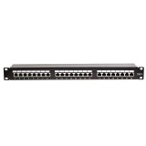 Patch panel 24 porturi RJ45 FTP cat5E montabil in rack 19 1U sertizare Krone 110 PBPP33, Emtex